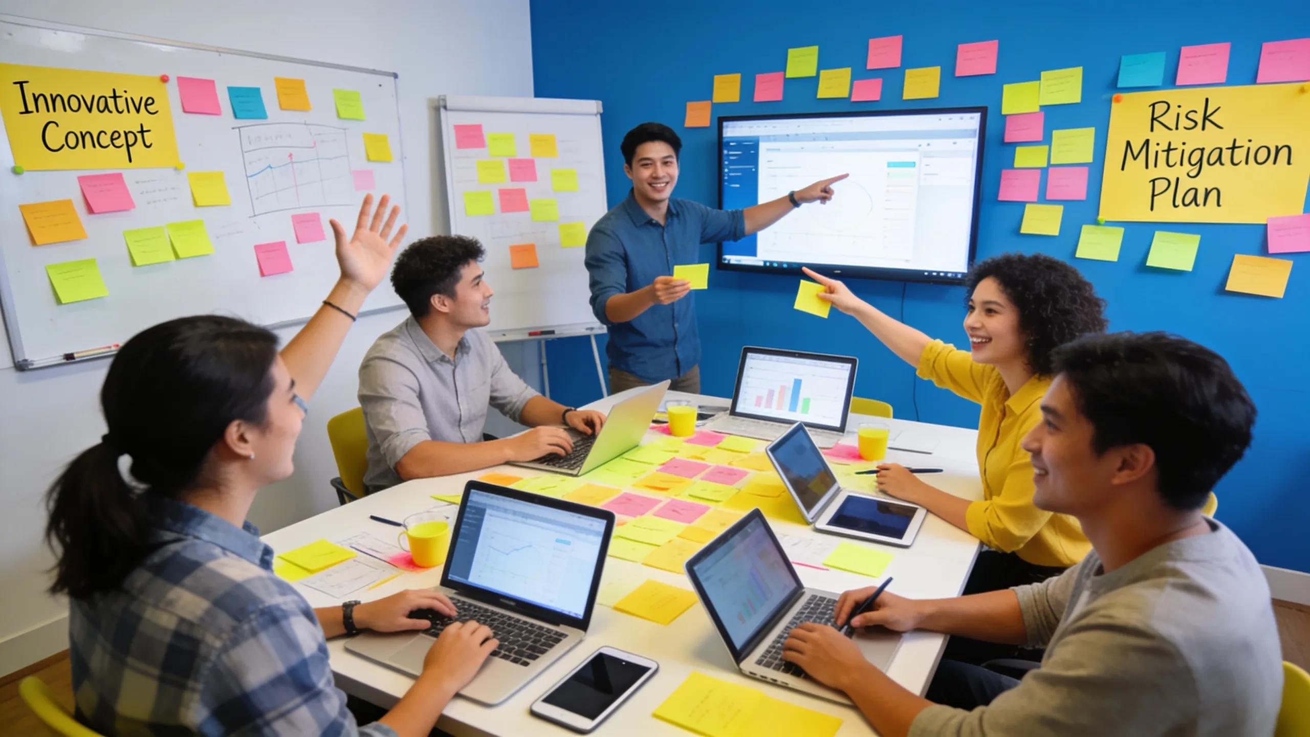 Team experimenting with project ideas in a creative workspace &mdash; thoughtful, controlled experimentation