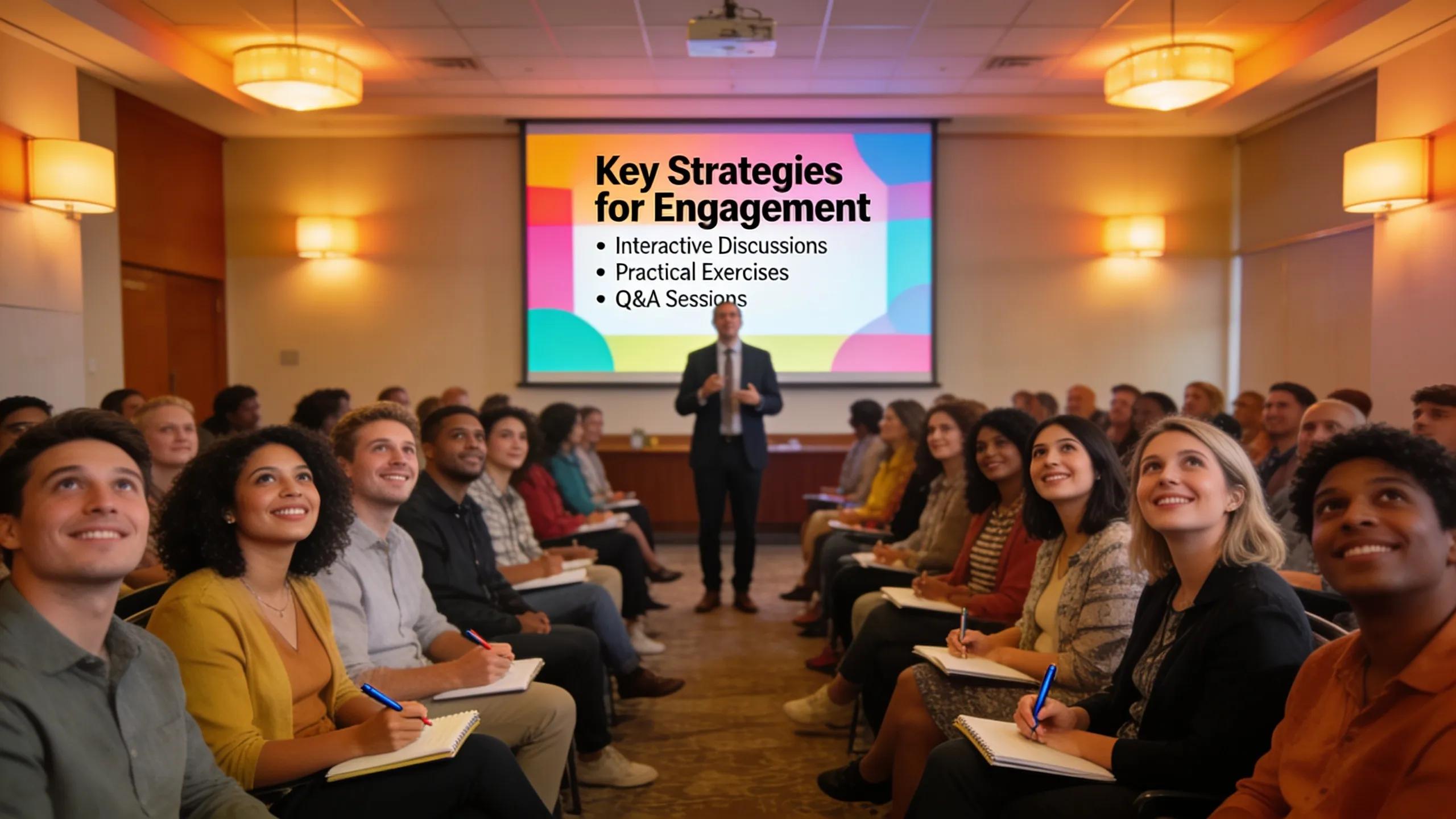Audience members engaging with a keynote speaker in a workshop setting