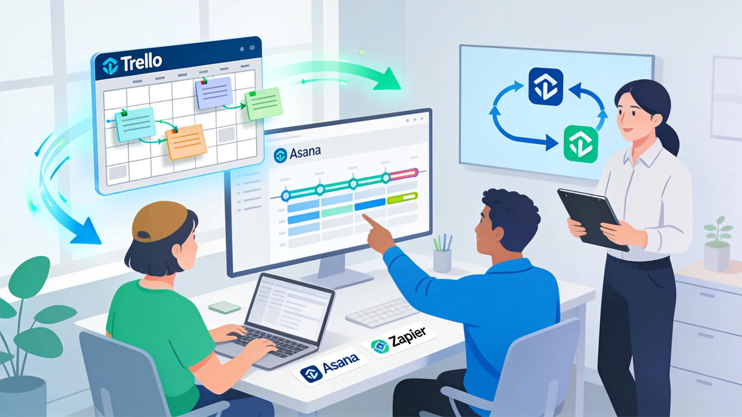 Modern office showing AI-driven workflow tools improving team collaboration