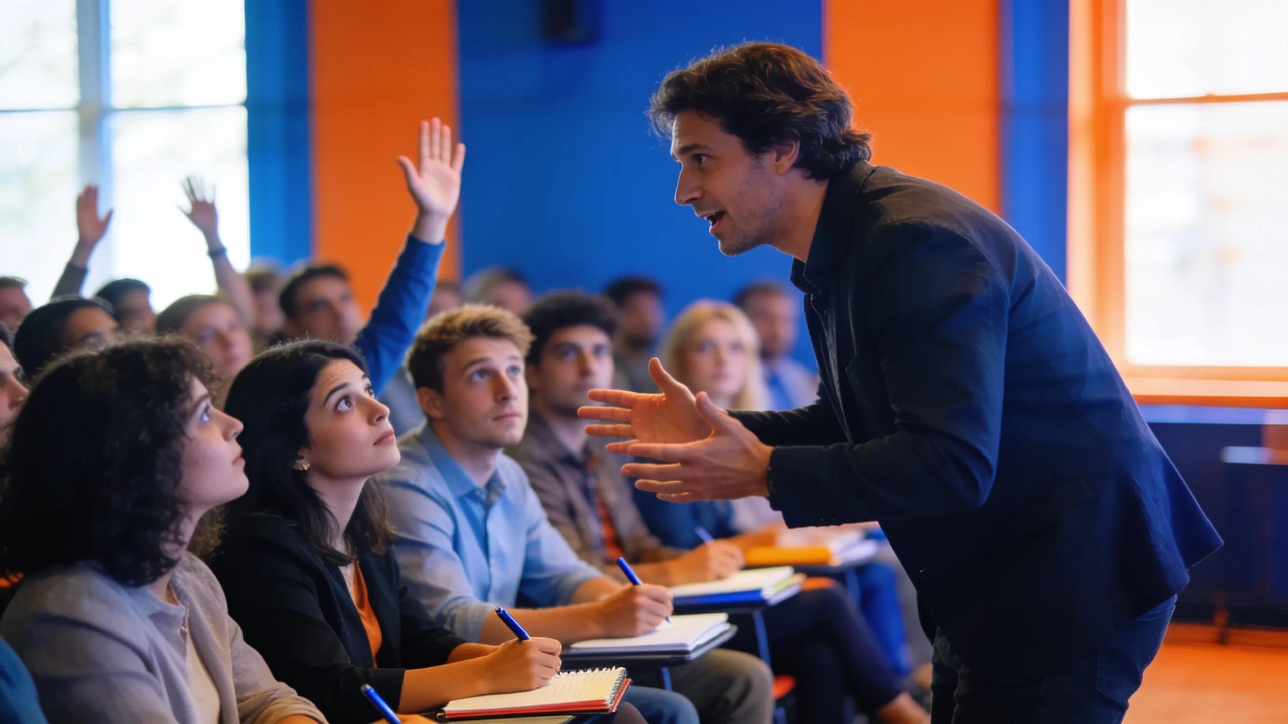 Engaged audience and speaker interaction illustrating personalized event speaker matching.